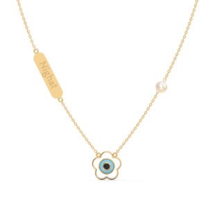 Flower Evil Eye Diamond Chain Pendant